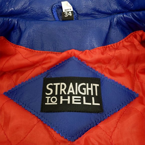 Straight To Hell Defector Leather Jacket -Royal Blue - NWOT - Picture 5 of 13